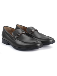 Gray Full Buckle Slipon Leather Shoes alternate shoe image