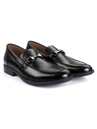 Black Full Buckle Slipon Leather Shoes alternate shoe image