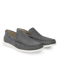 Gray Slipon Boat Leather Shoesalt shoe image