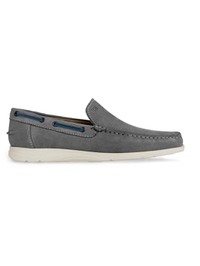 Gray Slipon Boat Leather Shoes main shoe image