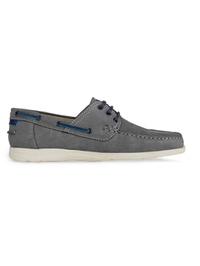 Gray Derby Boat Leather Shoes main shoe image