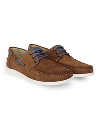 Tan Derby Boat Leather Shoes alternate shoe image