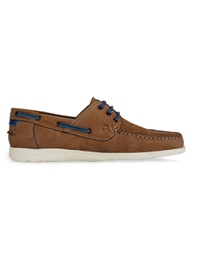 Tan Derby Boat Leather Shoes main shoe image