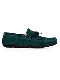 Sea Green Boat Moccasins Leather Shoes main shoe image