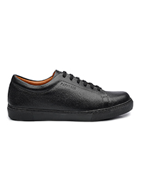 Black Plain Classic Sneaker leather shoes for men Rapawalk