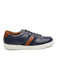 Navy Blue Striped Classic Sneaker main shoe image
