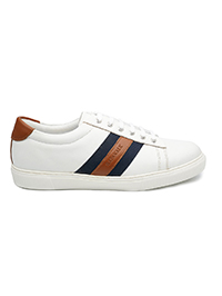 White Striped Classic Sneaker main shoe image