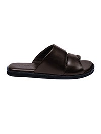 Brown Comfort Dual Strap Leather Sandals main shoe image