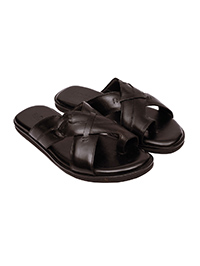 Brown Comfort Cross Strap Leather Sandals alternate shoe image
