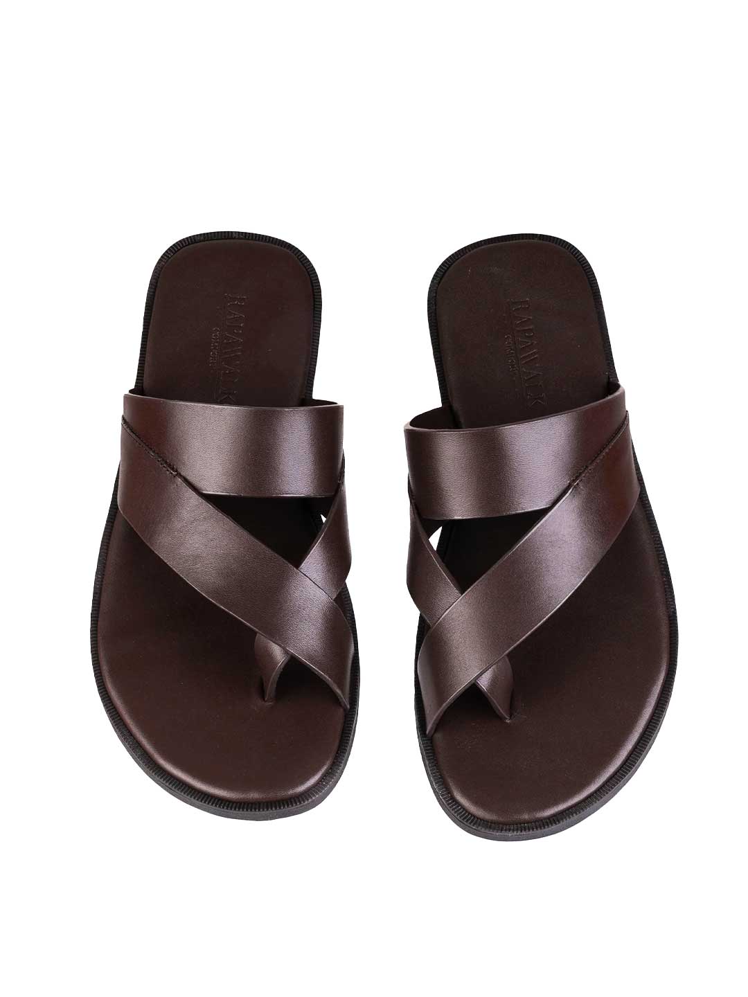 Brown Cross over Strap Leather Sandals leather shoes for men