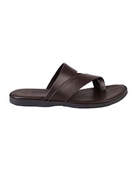Brown Cross-over Strap Leather Sandals main shoe image