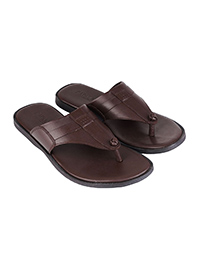 Brown Comfort Plain Leather Sandals alternate shoe image
