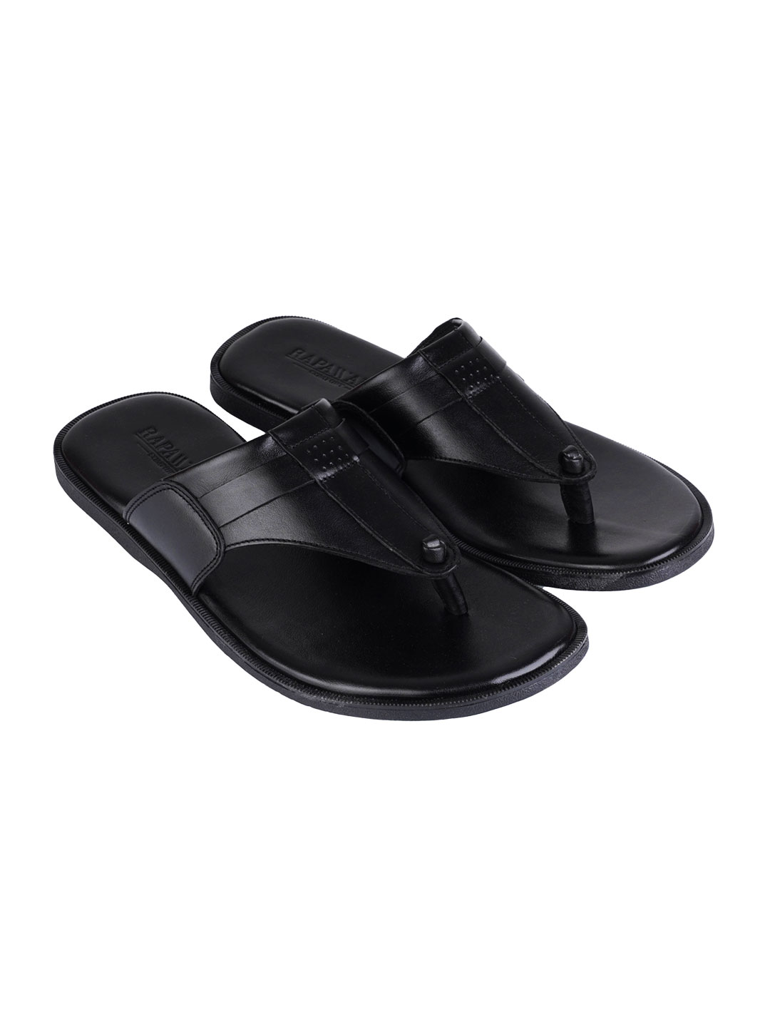 Men Sandals Leather Black Comfort Plain Leather Sandals