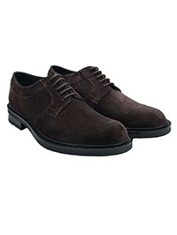 Brown Semi-Casual Plain Derby Leather Shoes alternate shoe image