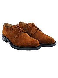 Tan Semi-Casual Plain Derby Leather Shoes alternate shoe image