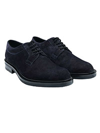 Navy Blue Semi-Casual Plain Derby Leather Shoes alternate shoe image