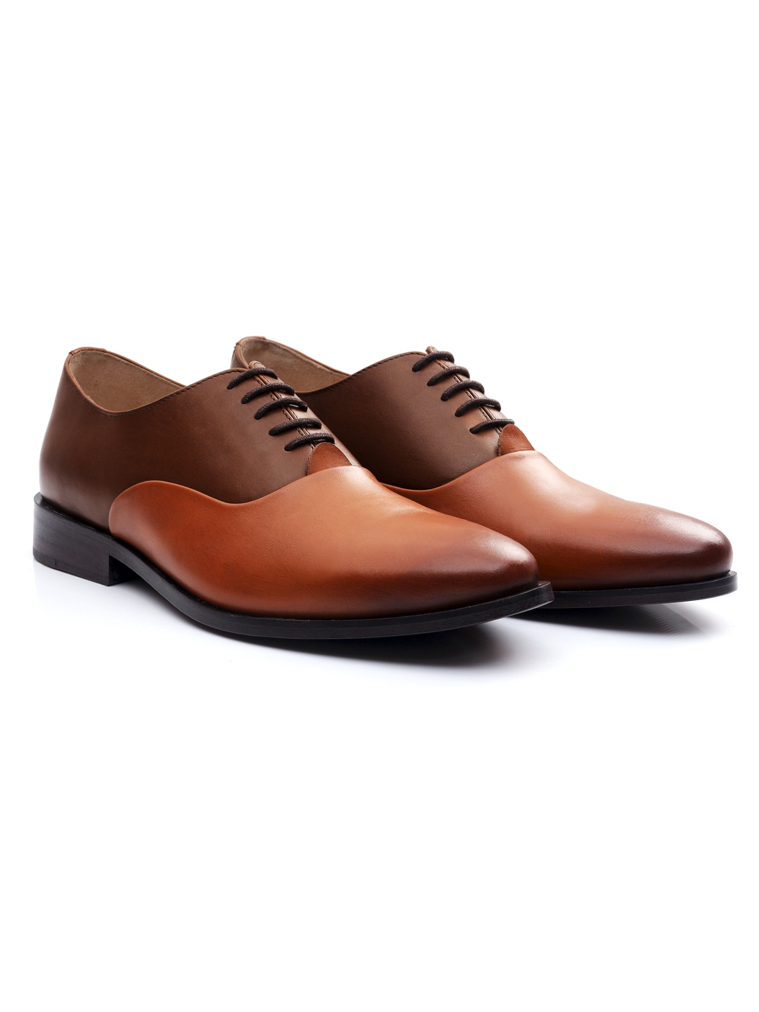 Coffee Brown and Tan Premium Plain Oxford leather shoes for men | Rapawalk