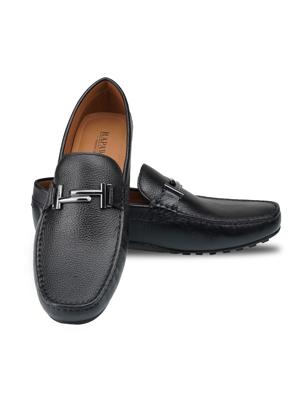 Mens black buckle top shoes