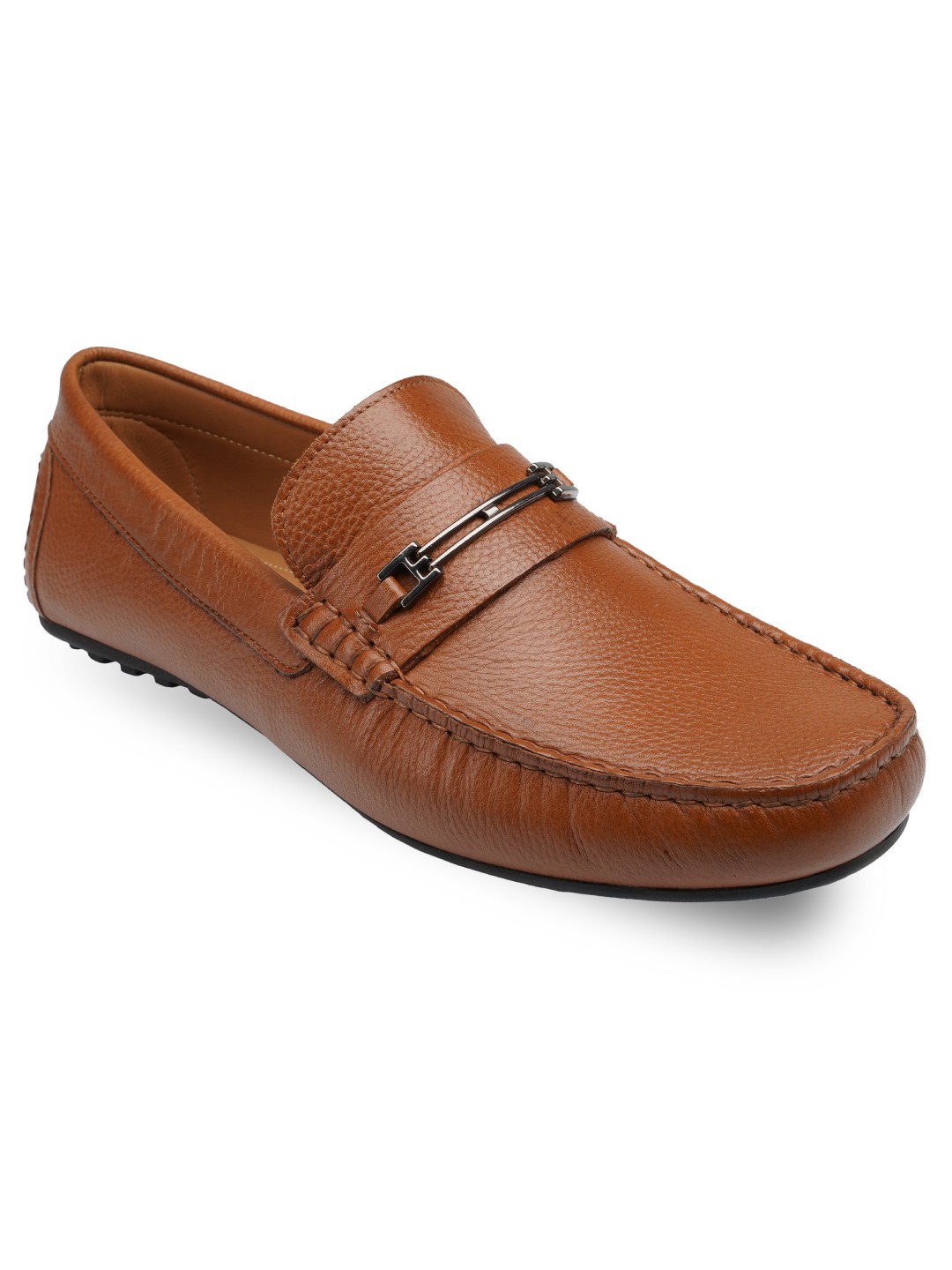 Tan H-Buckle Premium Moccasins for men Rapawalk - Main Image