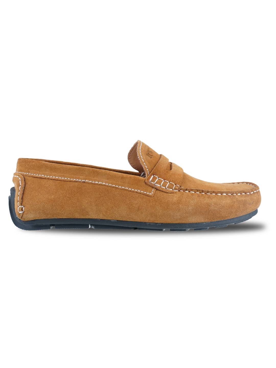 Camel Tan Penny Loafer Moccasins Leather Shoes - Main Image