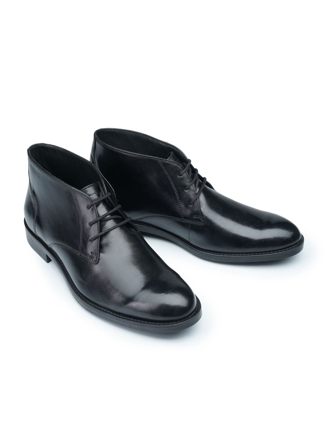 Mens black leather chukka boots sales