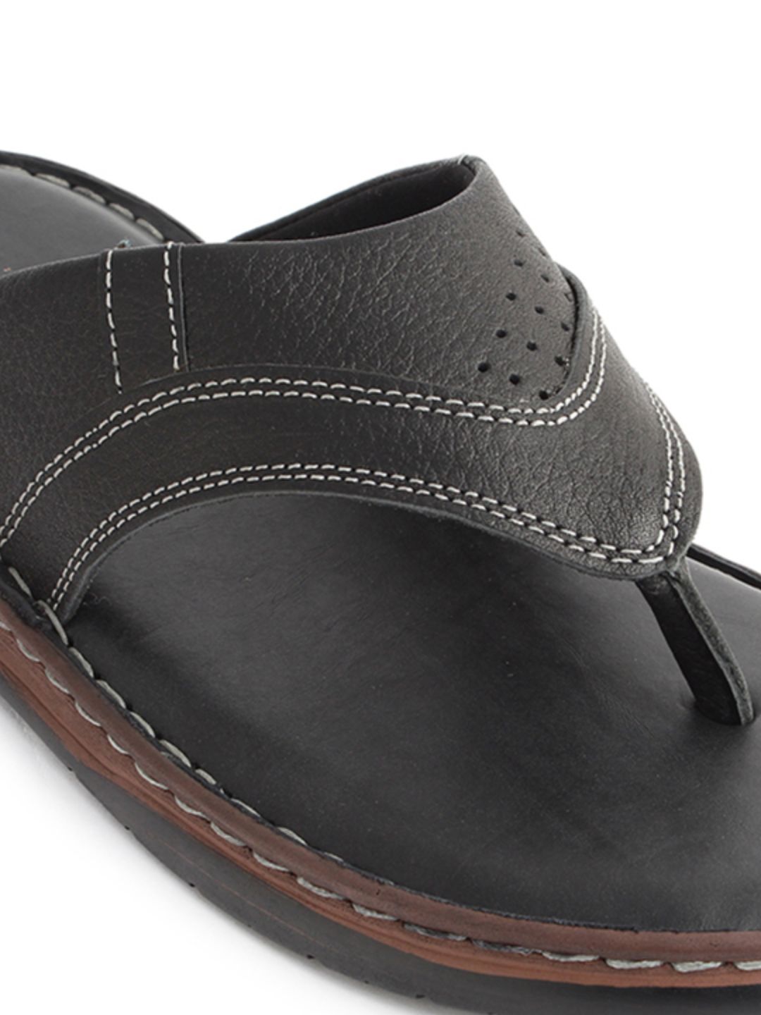 Black Comfort Sandal leather shoes for men | Rapawalk