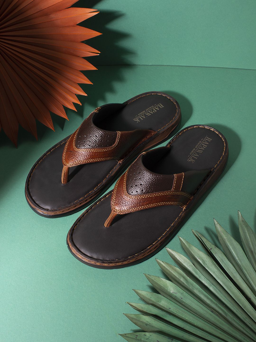 Tan Comfort Sandal for men Rapawalk - Main Image