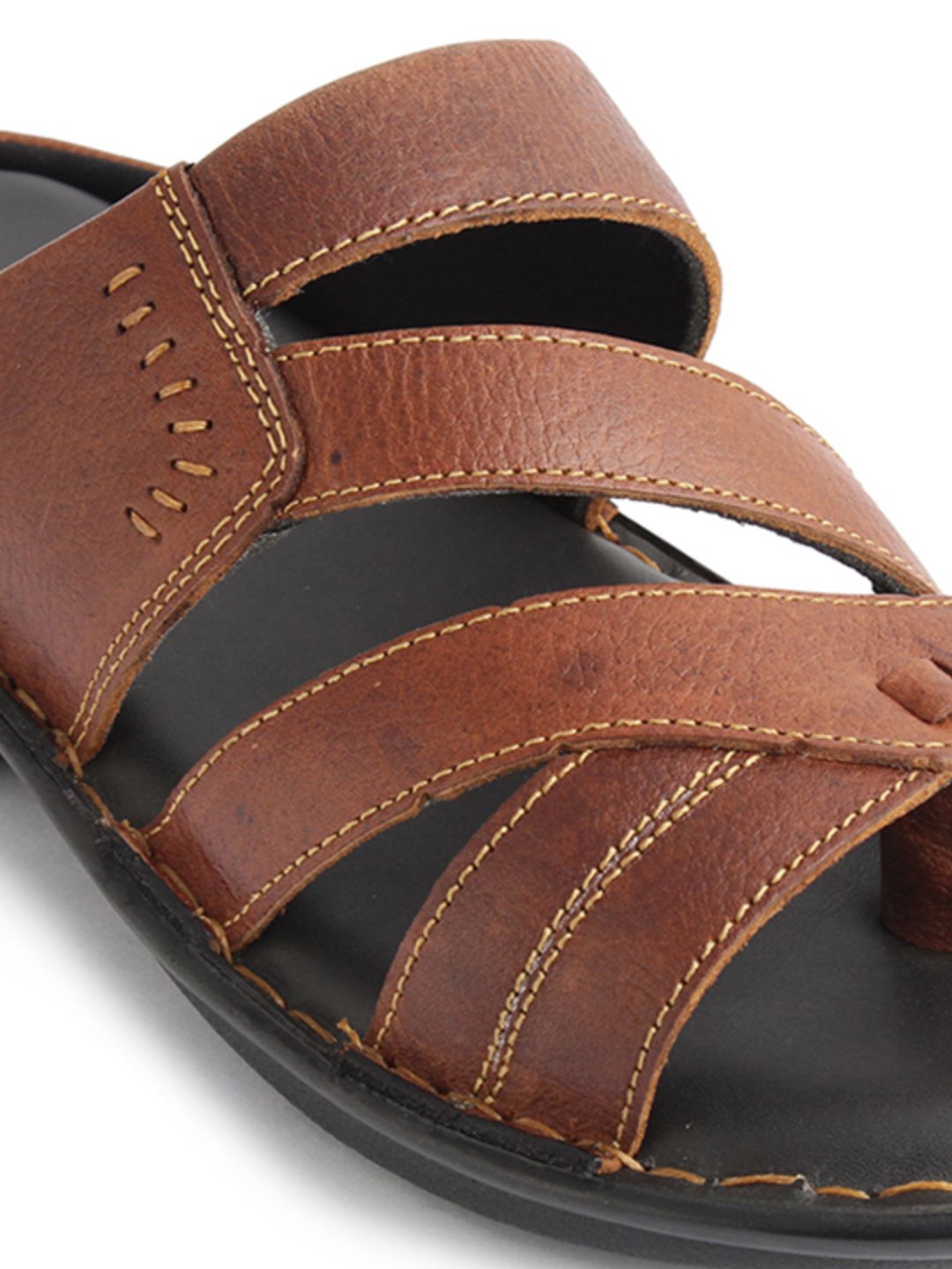 PEKER Daily Men's Brown Velcro Genuine Leather Sandals Puff Sole 108 -  Trendyol