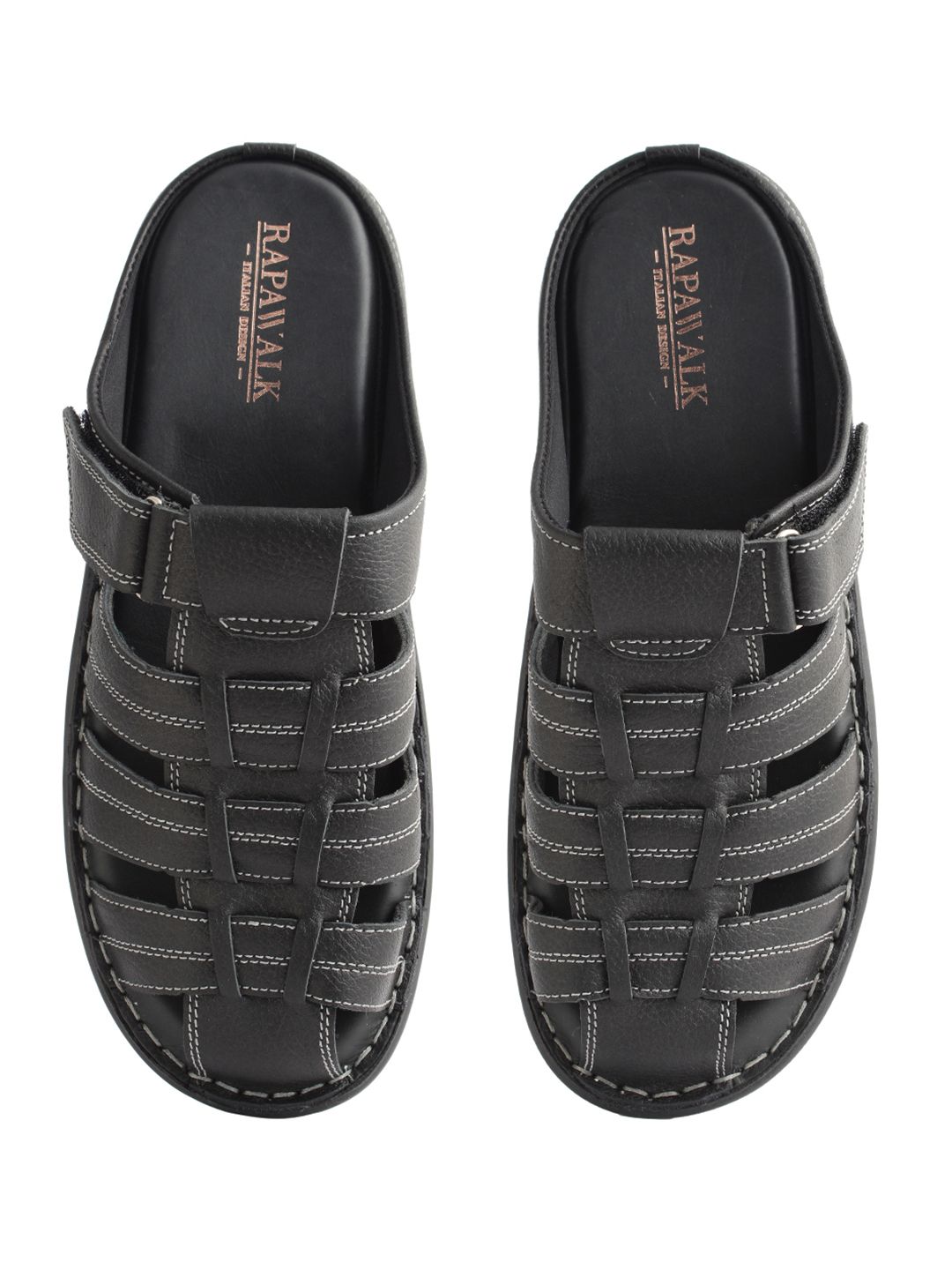 【新品】 SLIPPER　　　　 LEATHER/BLACK 26㎝ Black Comfort Sandal leather shoes for men | Rapawalk