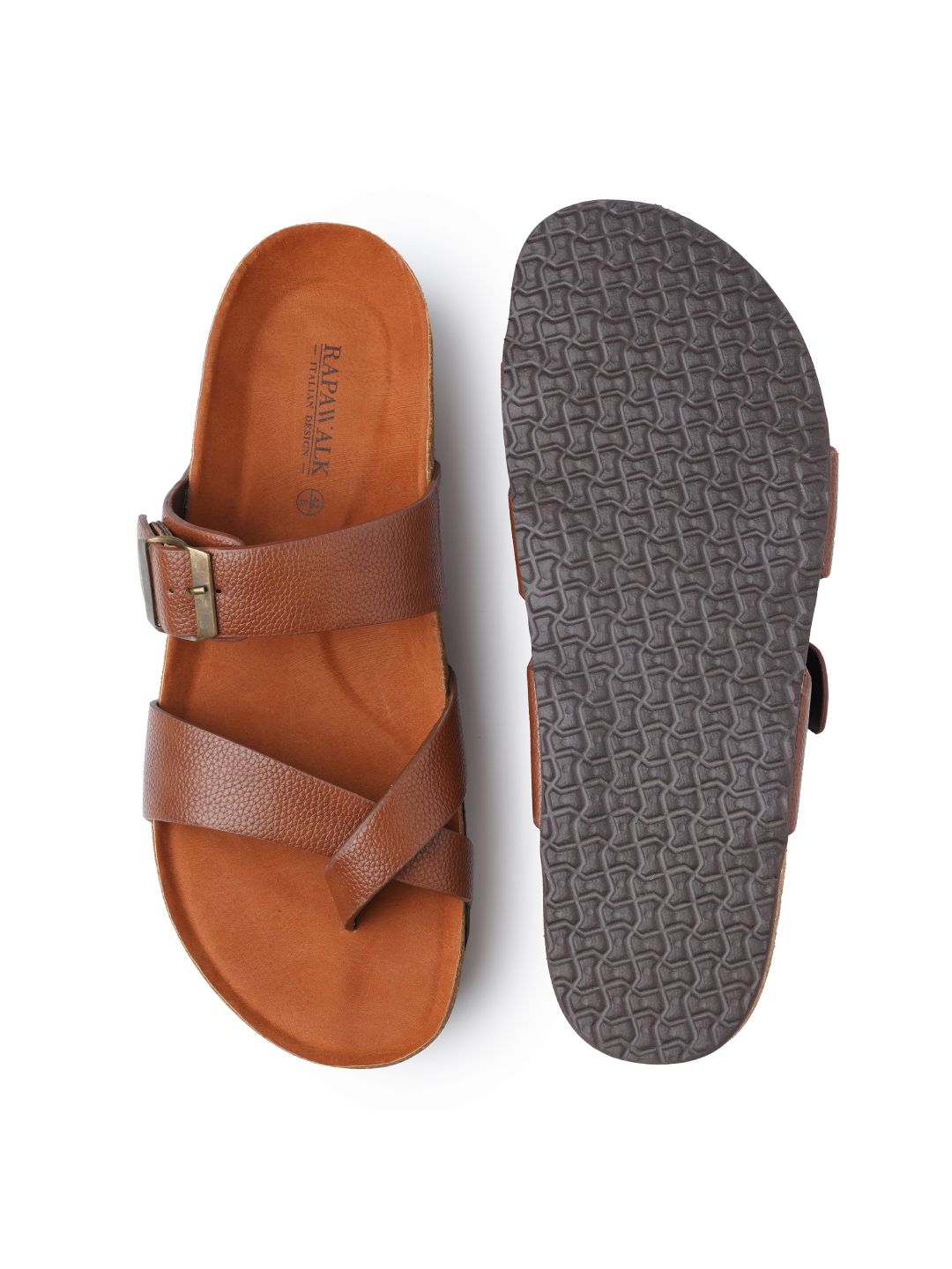 Leather sole 2025 sandals mens