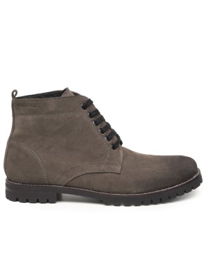 Vintage Gray Luxury Leather Boots main shoe image