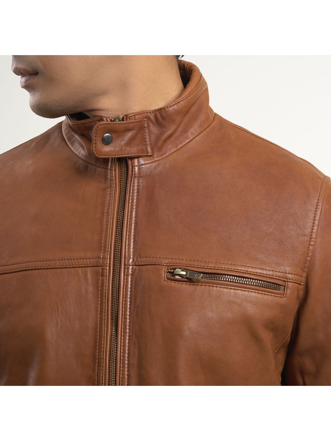 Vintage Tan Retro Bomber Leather Jacket leather shoes for men | Rapawalk