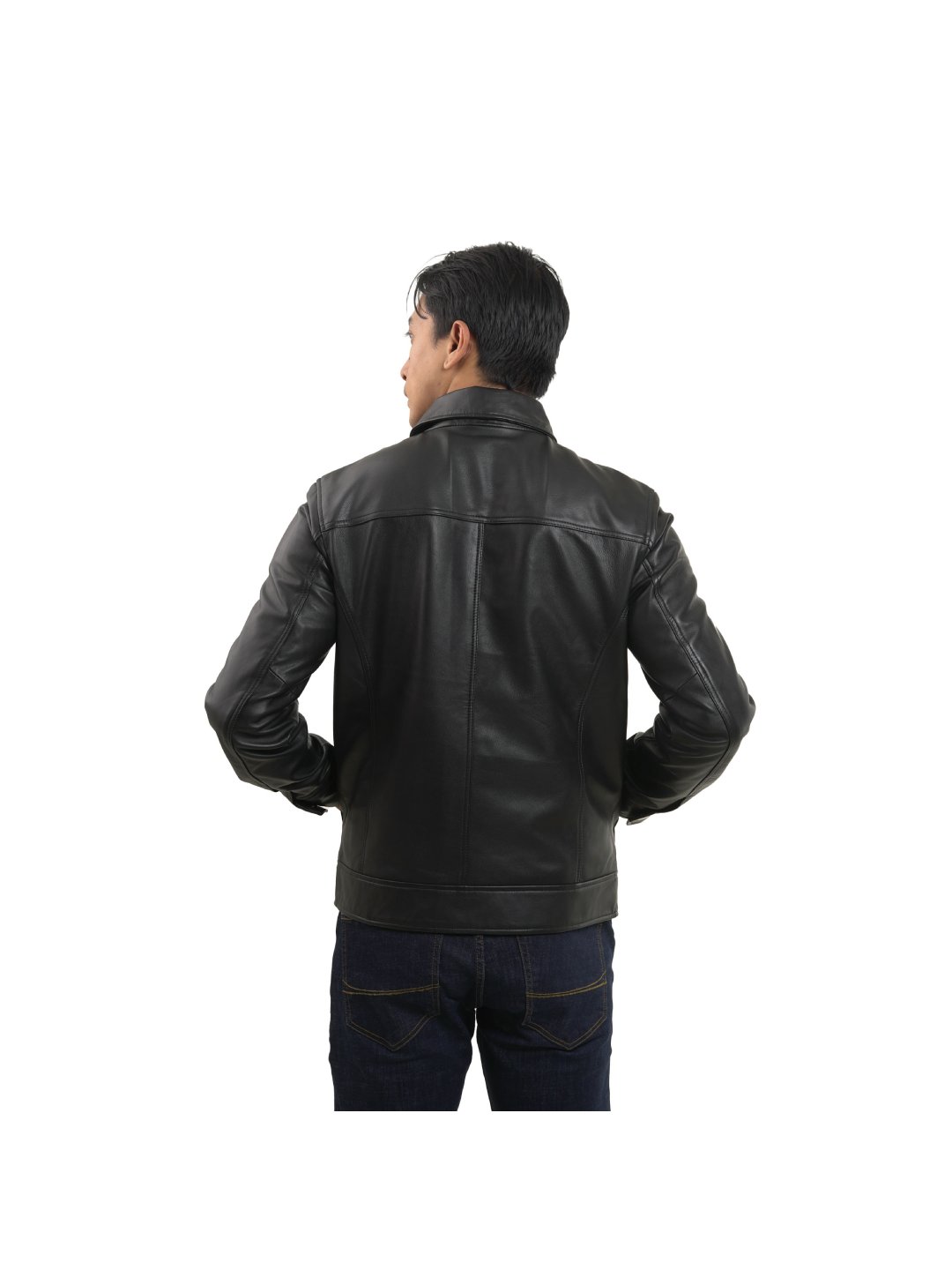 Black Classic Denim Style Leather Jacket