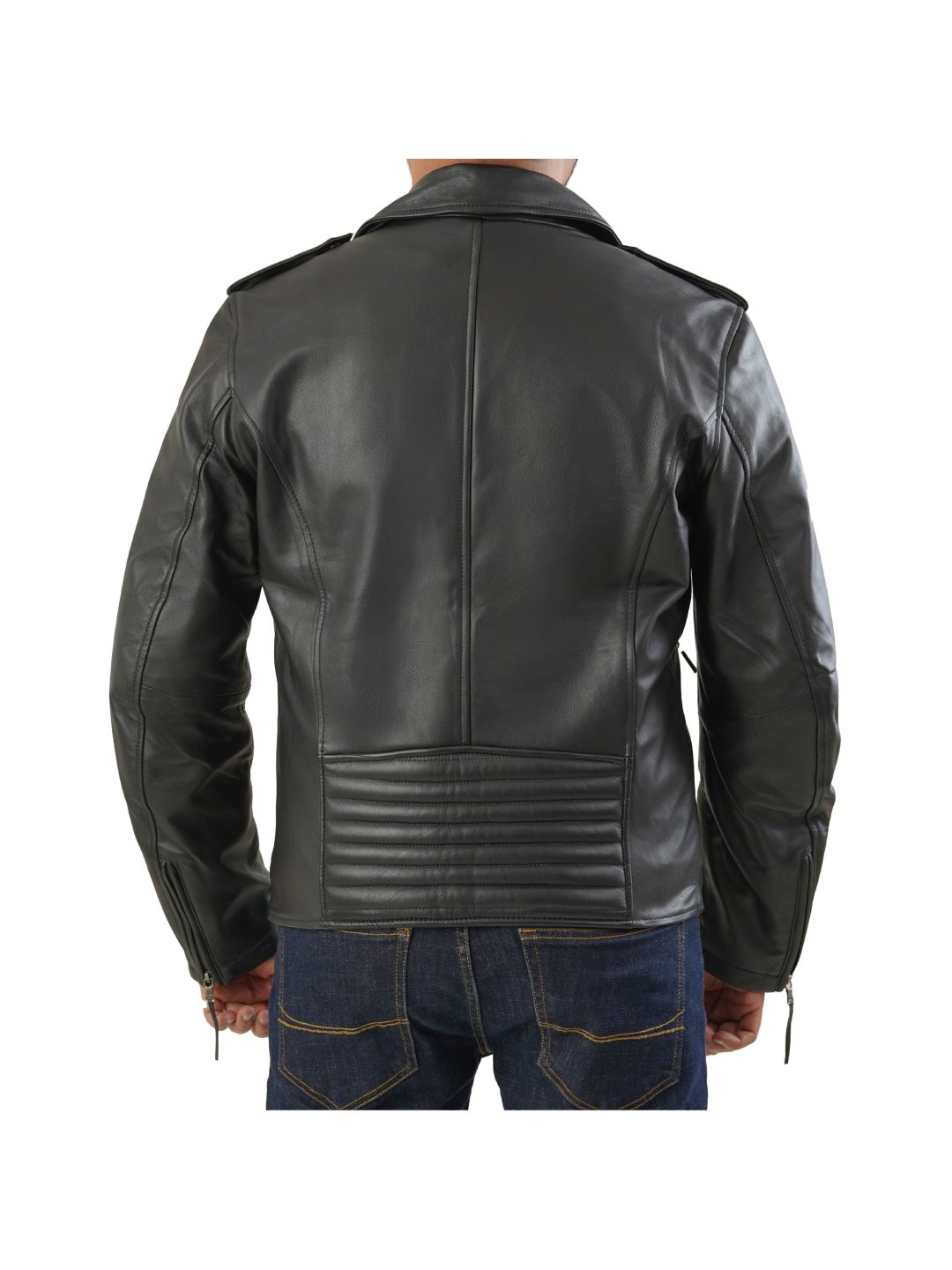 Black Iconic Double Rider Leather Jacket - Main Image