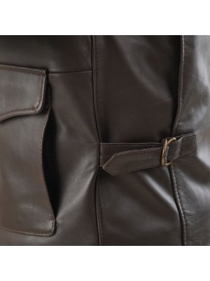 Brown Indiana Jones Raiders Leather Jacket alternate shoe image