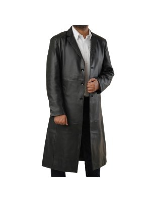 Black Luxury Leather Overcoat main shoe image