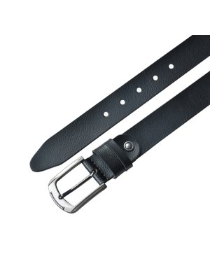 Black Pin Buckle Milled Leather Belt alternate shoe image