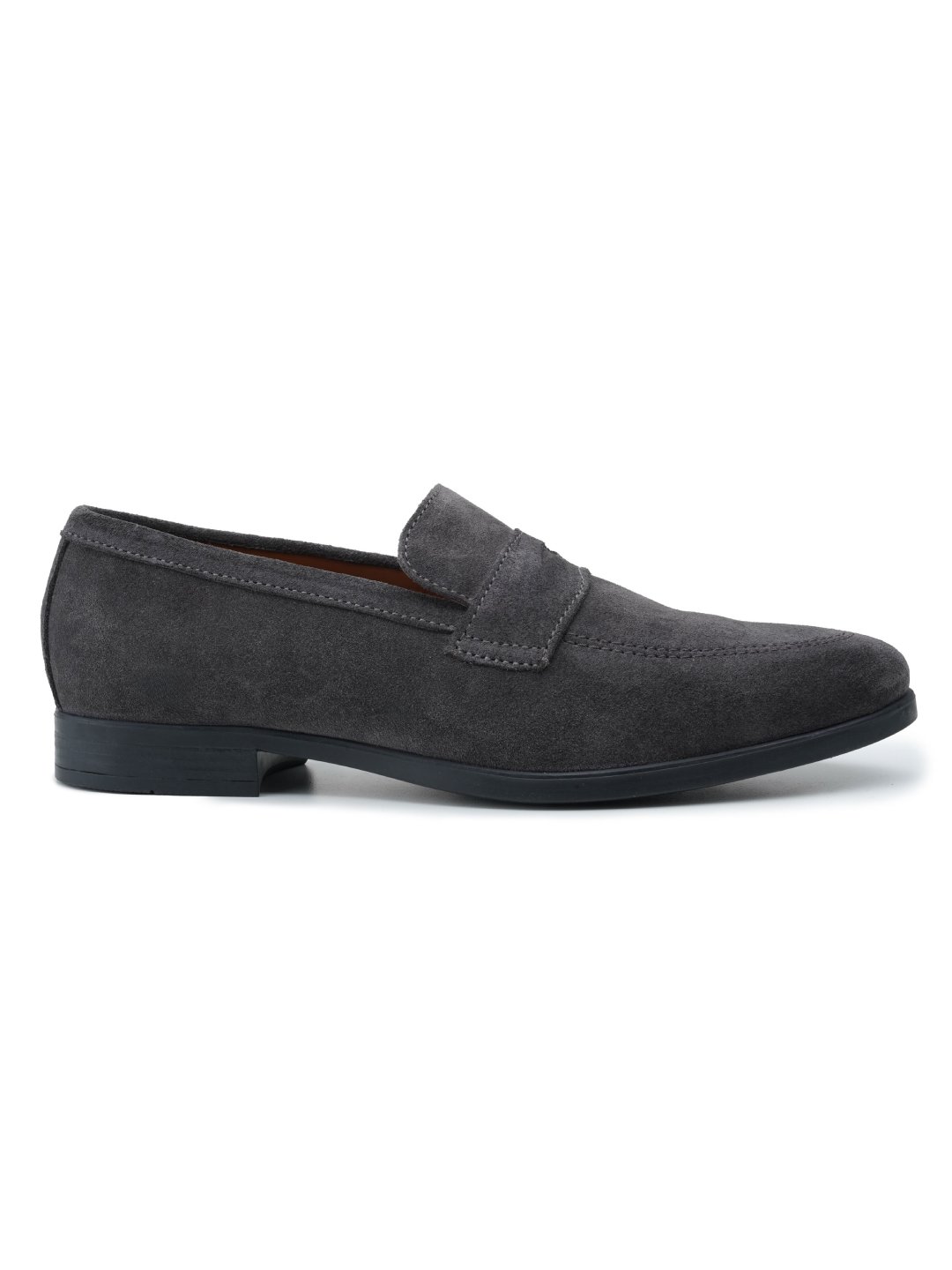 Grey Penny Suede Slipon leather shoes for men | Rapawalk