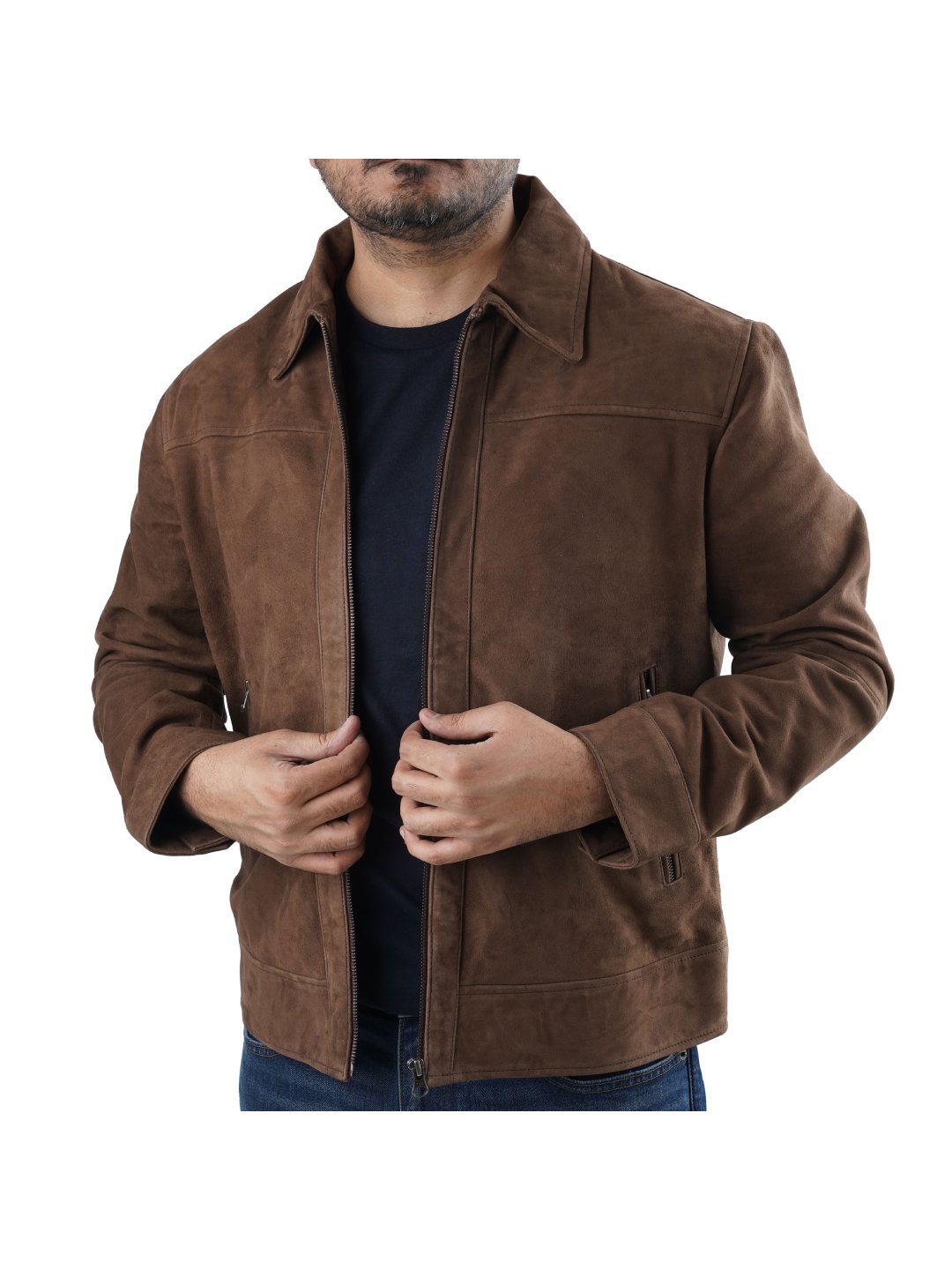 Brown Classic Suede Leather Jacket