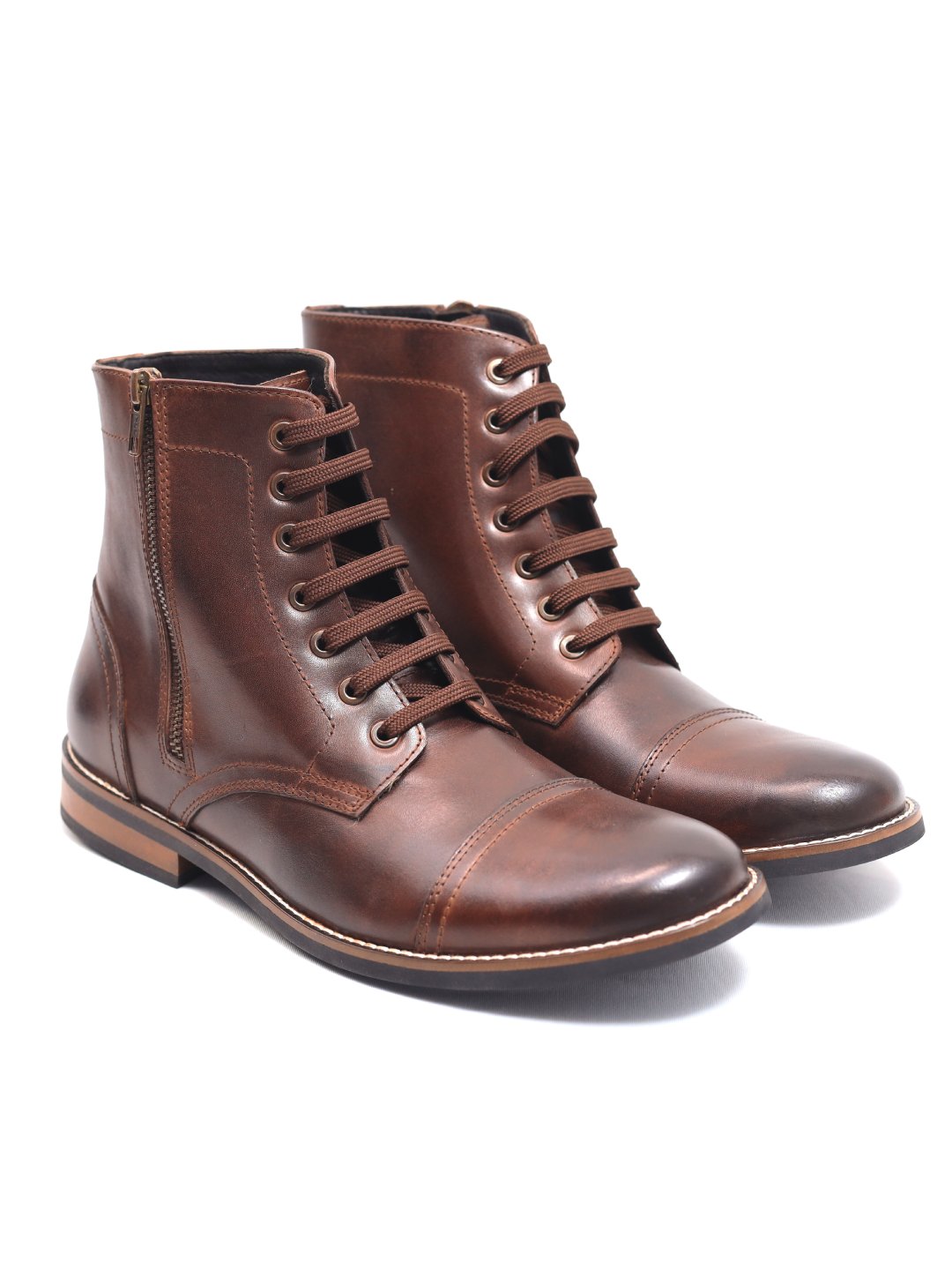 Leather Lace Up Shoe Boot For Men Black Men Lace Up Leather Boot