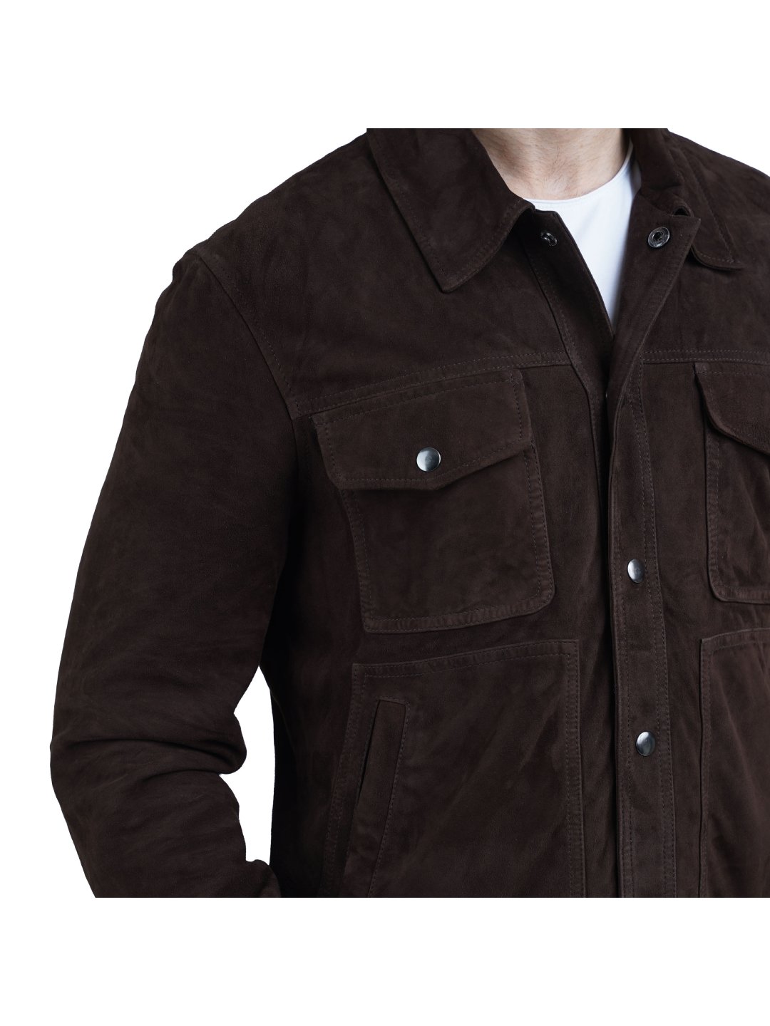 Iconic Brown Classic Denim Style Leather Jacket - Main Image