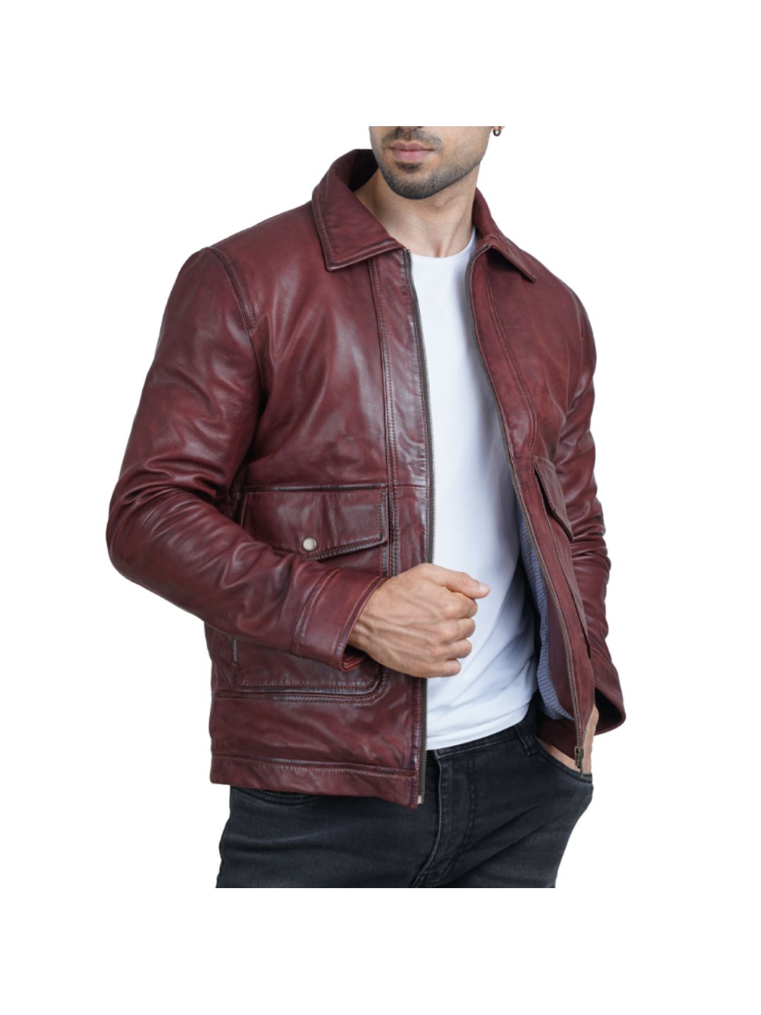 Burgundy Leather Wine Colour Leather Jacket Burgundy Leather
