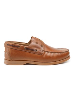 Tan Premium Classic Derby Boat main shoe image