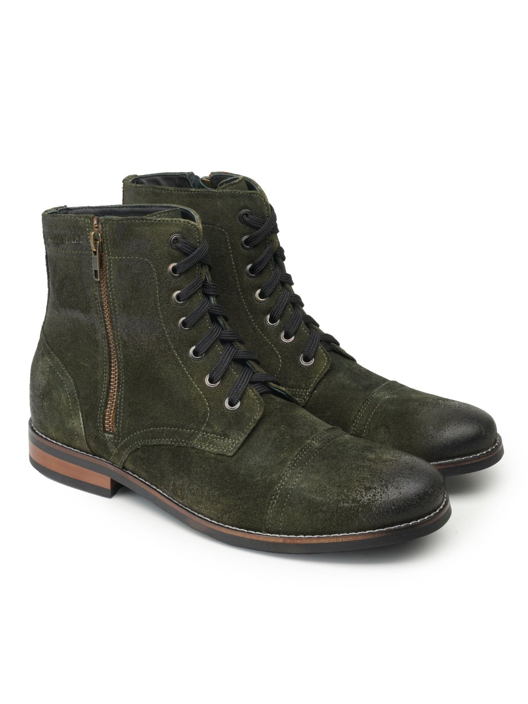 Vintage Green Zipper Ankle Suede Leather Boot for men | Rapawalk Vintage Green Zipper Ankle Suede Leather Boot for men | Rapawalk