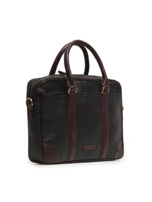 Black and Brown Briefcase Style Leather Bag alternate image