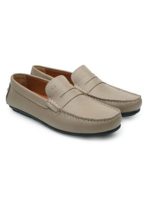 Taupe Grey Penny Loafer Moccasins alternate image