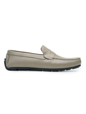 Taupe Grey Penny Loafer Moccasins main image