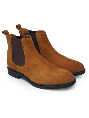 Tan and Raisin Black Comfort Chelsea Suede Boots alternate shoe image