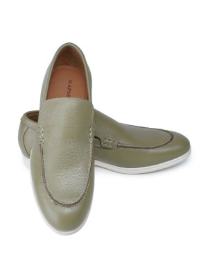 Olive Beige Plain Apron Milled Moccasins alternate image