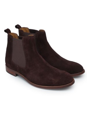 Brown and Raisin Black Classic Chelsea Suede Boots alternate shoe image